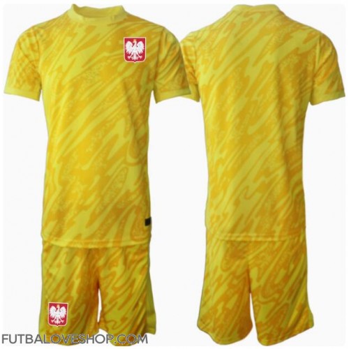 Dres Poľsko Brankarsky Domáci pre deti ME 2024 Krátky Rukáv (+ trenírky)
